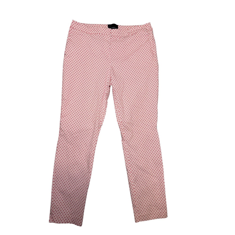 Cynthia Rowley Red White Geometric Diamond Print Slim Ankle Pants Womens 8